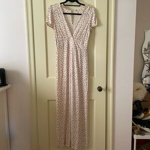 Free People Orange Print Jumpsuit